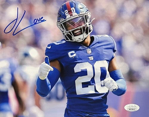 Julian Love New York Giants Signed 8x10 Smile Photo Framed Autograph JSA COA