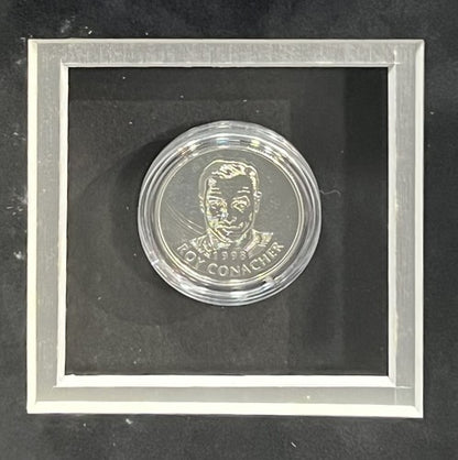 1998 Hockey HOF Signed Framed Medallion Cast Paper Art Goulet Stastny Auto COA