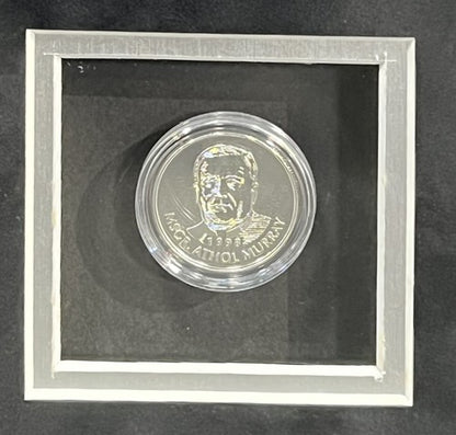 1998 Hockey HOF Signed Framed Medallion Cast Paper Art Goulet Stastny Auto COA