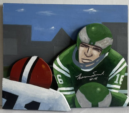 Norm Snead Signed Steve Sax Original 1/1 Painted Wood Art 15x18 Franklin Field