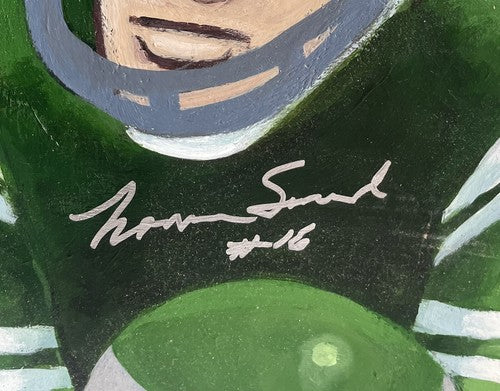 Norm Snead Signed Steve Sax Original 1/1 Painted Wood Art 15x18 Franklin Field