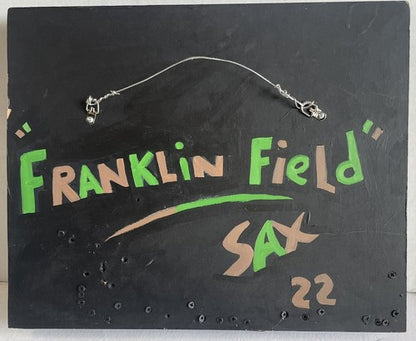Norm Snead Signed Steve Sax Original 1/1 Painted Wood Art 15x18 Franklin Field
