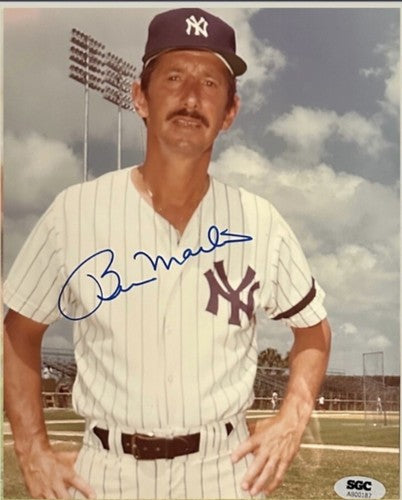 Billy Martin Ny Yankees Manager Signed 8x10 Framed Photo Auto SGC Certified COA