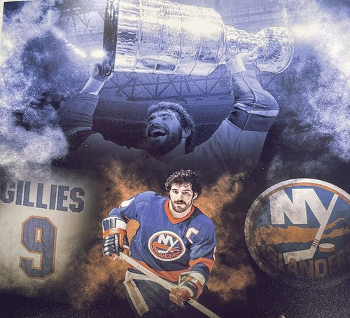 Clark Gillies Signed 16x20 Photo HoF 02 4x Stanley Cup Champ Islanders Auto JSA