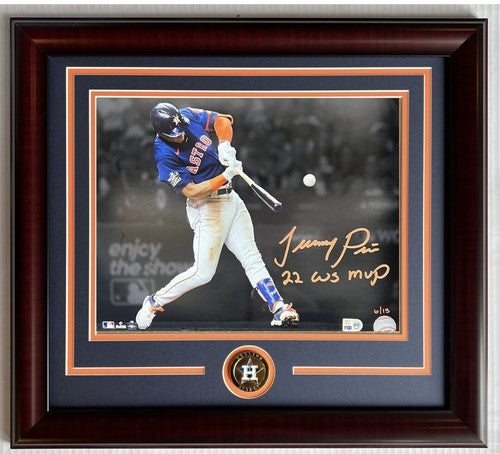 Jeremy Pena Astros Signed 11x14 Photo Framed 2022 WS MVP Auto / 13 Mlb Holo Coa