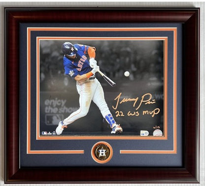 Jeremy Pena Astros Signed 11x14 Photo Framed 2022 WS MVP Auto / 13 Mlb Holo Coa