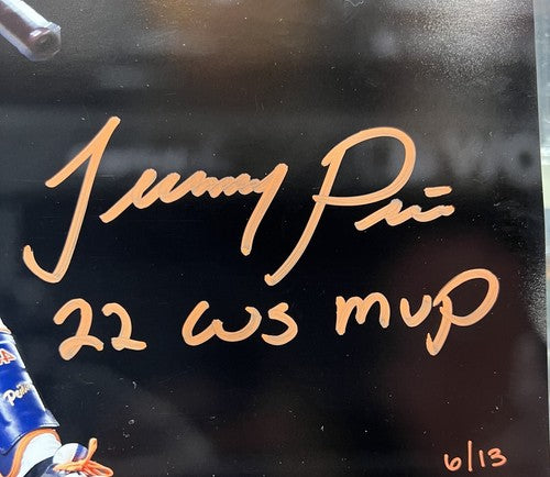 Jeremy Pena Astros Signed 11x14 Photo Framed 2022 WS MVP Auto / 13 Mlb Holo Coa
