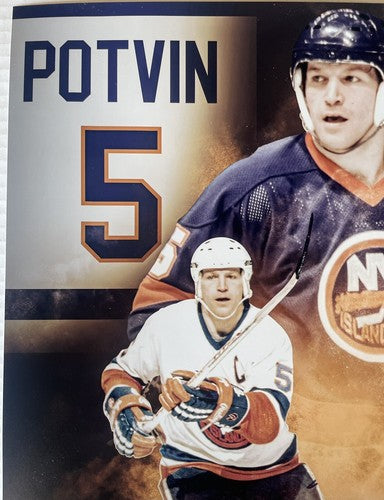 Denis Potvin Signed 16x20 Framed Photo HOF 91 Potvin’s Cups Islanders Auto PSA