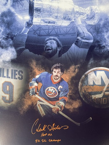 Clark Gillies Signed 16x20 Framed Photo HoF 02 4x Stanley Cup Islanders Auto JSA