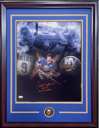 Clark Gillies Signed 16x20 Framed Photo HoF 02 4x Stanley Cup Islanders Auto JSA