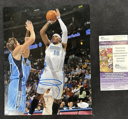 CARMELO ANTHONY Signed 8x10 Photo DENVER NUGGETS NBA Future Hof Autograph Jsa