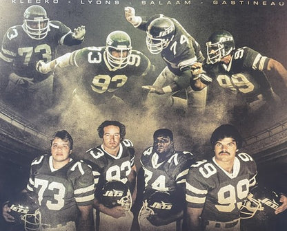 NY Jets signed 16x20 Photo Sack Exchange Edit Framed 4 Auto Joe Klecko JSA