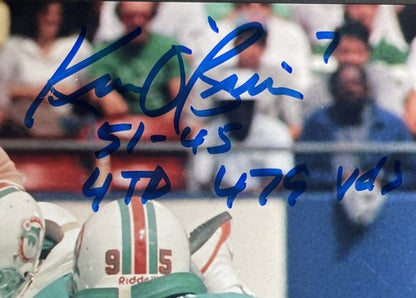 Ken O’Brien Signed 8x10 Photo NY Jets Ot Shootout Game 4TDs Auto Jsa Coa