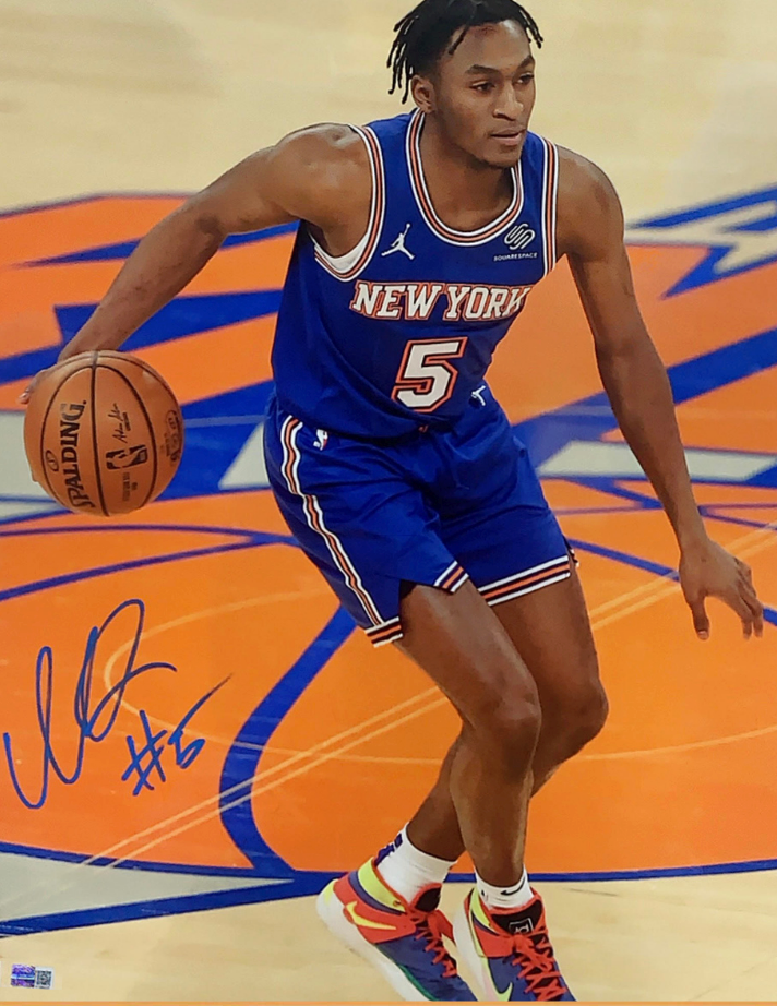 Immanuel Quickley NY Knicks Signed 16x20  Photo Framed Mint Autograph Steiner