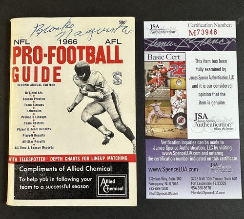 Bronko Nagurski Signed 1966 Pro Football Guide Program Mint Auto Bears Hof Jsa
