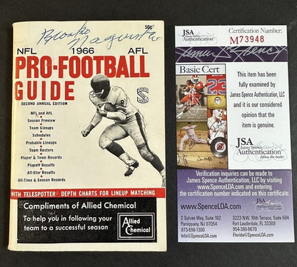 Bronko Nagurski Signed 1966 Pro Football Guide Program Mint Auto Bears Hof Jsa