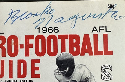 Bronko Nagurski Signed 1966 Pro Football Guide Program Mint Auto Bears Hof Jsa