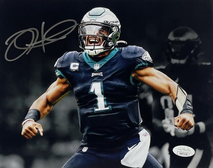 Jalen Hurts Signed 8x10 Photo Framed Eagles Spotlight Mint Autograph JSA COA