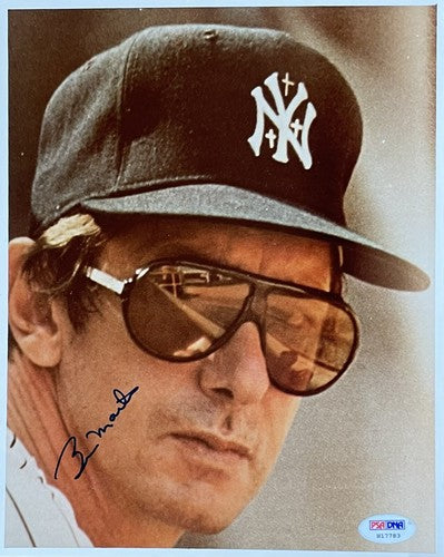 Billy Martin NY Yankees Manager Signed 8x10 Framed Vintage Photo Auto PSA COA
