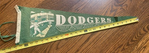 1951 Brooklyn Dodgers Team Name Vintage Pennant Baseball 8x26 Jackie Robinson