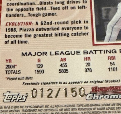 2005 Bowman Chrome Mike Piazza # 45 Blue Refractor / 150 Mint Hof