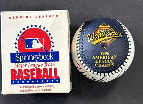 New York Yankees Spinneybeck 1996 World Series Baseball Leather Derek Jeter New