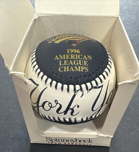 New York Yankees Spinneybeck 1996 World Series Baseball Leather Derek Jeter New