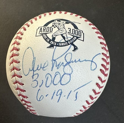 Alex Rodriguez Yankees Signed 3000 Hit Logo Baseball Dated Auto Steiner Coa