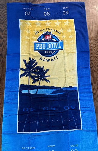 2009 Pro Bowl NFL Beach Towel Hawaii Football Rare Brand New 100% cotton