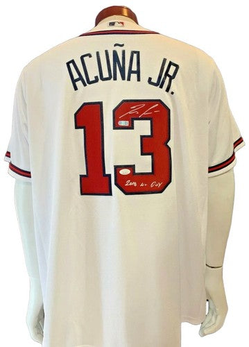 Ronald Acuna Jr Signed Braves Majestic Jersey 2018 NL ROY Mint Auto JSA Coa Mvp