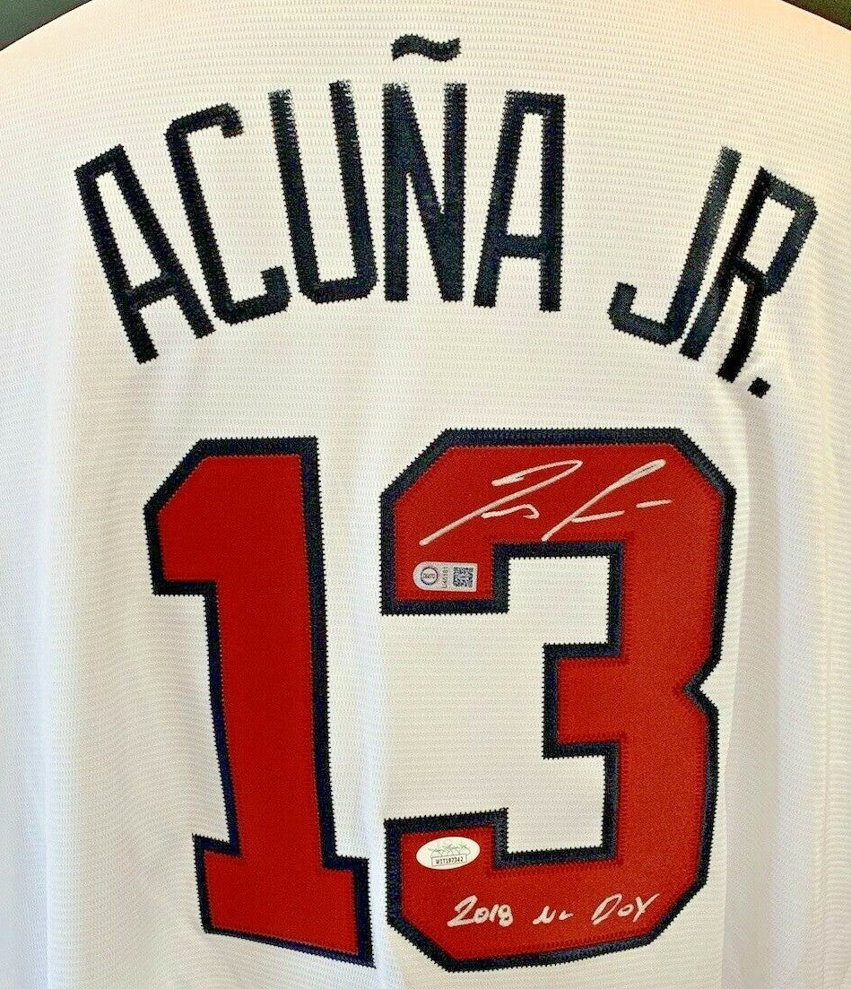 Ronald Acuna Jr Signed Braves Majestic Jersey 2018 NL ROY Mint Auto JSA Coa Mvp