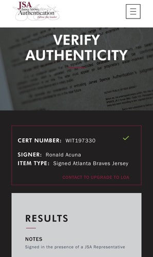 Ronald Acuna Jr Signed Braves Majestic Jersey 2018 NL ROY Mint Auto JSA Coa Mvp