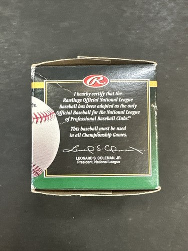Official MLB Rawlings National League Baseball Sealed In Box Leonard Coleman New