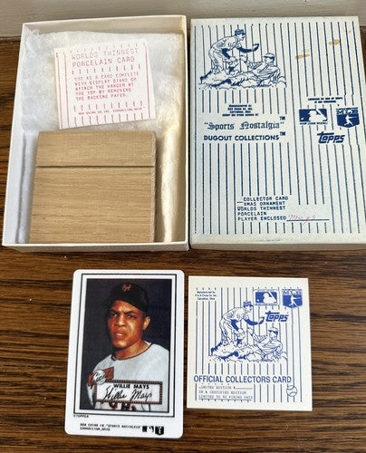 Topps 1952 Reprint Porcelain Willie Mays Rookie LIMITED EDITION W Coa Mint