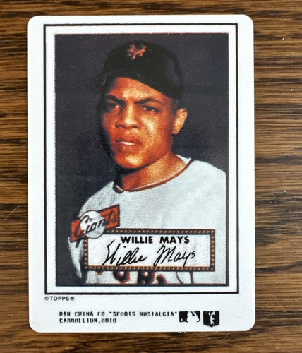 Topps 1952 Reprint Porcelain Willie Mays Rookie LIMITED EDITION W Coa Mint