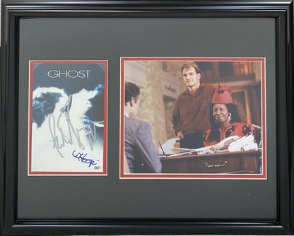 Patrick Swayze Whoopi Goldberg Signed Ghost DVD Cover Framed Photo Auto PSA DNA