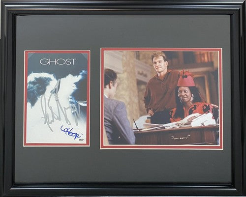 Patrick Swayze Whoopi Goldberg Signed Ghost DVD Cover Framed Photo Auto PSA DNA