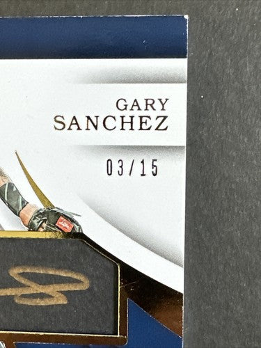 2018 Panini Immaculate Gary Sanchez Eye Black Signatures /15 Auto TW-GS Padres
