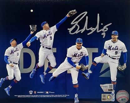 Brandon Nimmo Mets Signed 8x10 Framed Photo Home Run Catch Auto Fanatics COA