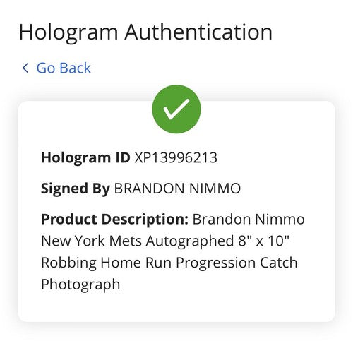 Brandon Nimmo Mets Signed 8x10 Framed Photo Home Run Catch Auto Fanatics COA