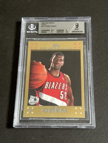 Greg Oden 2007-8 Topps GOLD Rookie Card RC #111 /2007 Trail Blazers # 1 Pick