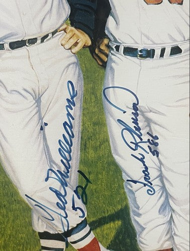 500 Hr Hitters Signed 24x42 Framed Litho Ron Lewis 11 Auto Mickey Mantle Cbm COA
