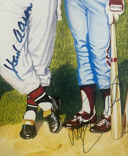500 Hr Hitters Signed 24x42 Framed Litho Ron Lewis 11 Auto Mickey Mantle Cbm COA