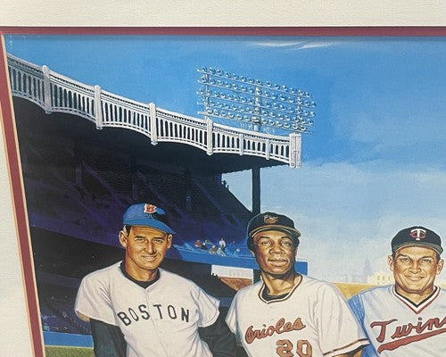 500 Hr Hitters Signed 24x42 Framed Litho Ron Lewis 11 Auto Mickey Mantle Cbm COA