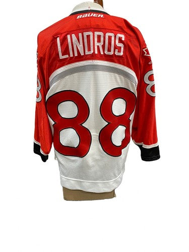 Eric Lindros Team Canada Authentic Vintage Bauer Jersey Fight Strap Sz 44 HOF