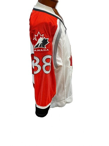 Eric Lindros Team Canada Authentic Vintage Bauer Jersey Fight Strap Sz 44 HOF