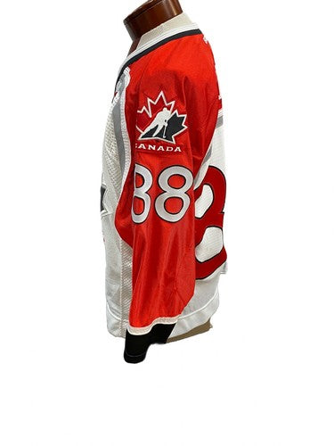 Eric Lindros Team Canada Authentic Vintage Bauer Jersey Fight Strap Sz 44 HOF