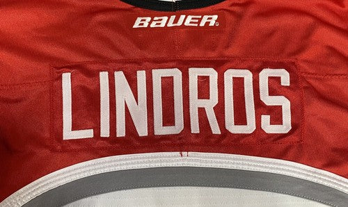 Eric Lindros Team Canada Authentic Vintage Bauer Jersey Fight Strap Sz 44 HOF
