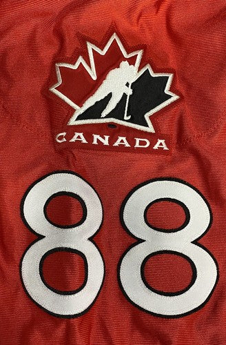 Eric Lindros Team Canada Authentic Vintage Bauer Jersey Fight Strap Sz 44 HOF