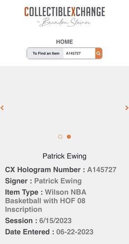 Patrick Ewing Signed NBA Wilson I/O Basketball Authentic Series Auto Steiner HoF